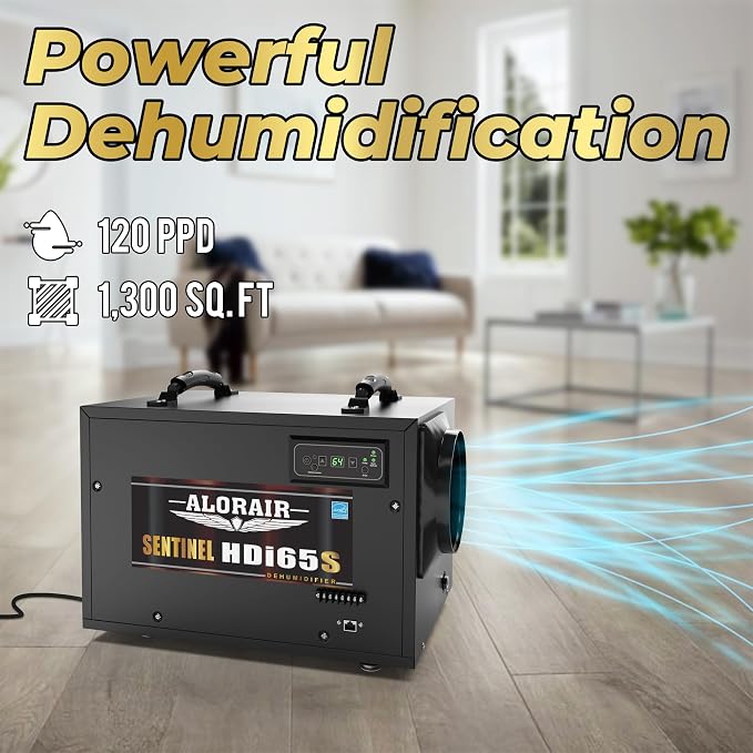 120 PPD Commercial Dehumidifiers with Pump and Hose, Crawl Space Basement dehumidifier, Industry Water Damage Unit, Compact
