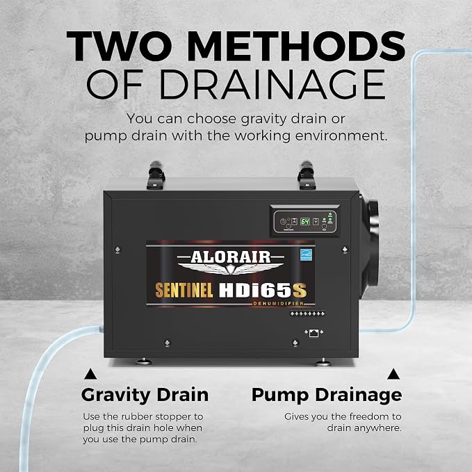 120 PPD Commercial Dehumidifiers with Pump and Hose, Crawl Space Basement dehumidifier, Industry Water Damage Unit, Compact