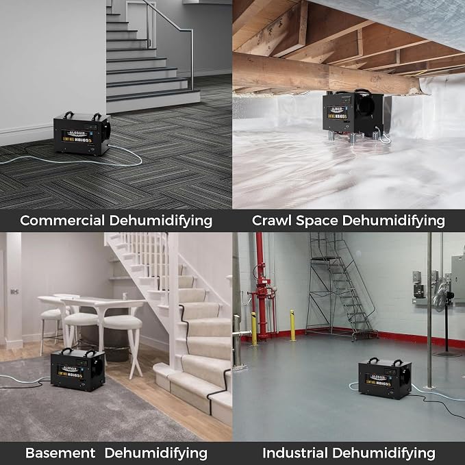120 PPD Commercial Dehumidifiers with Pump and Hose, Crawl Space Basement dehumidifier, Industry Water Damage Unit, Compact