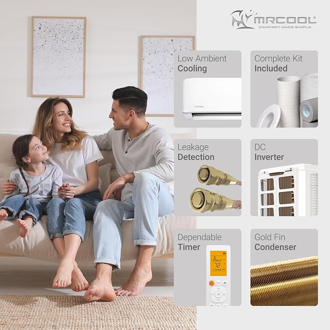 12000 BTU 230V Ductless Inverter Mini Split Air Conditioner & Heat Pump System, Advantage Series - Wall-Mounted AC Unit