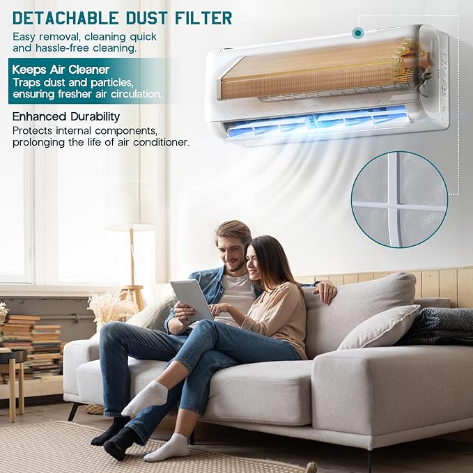 12000 BTU Ductless Mini Split Air Conditioner and Heat Pump, SEER2 18.5, 220V Inverter AC, Cools up to 750 Sq. Ft, Energy