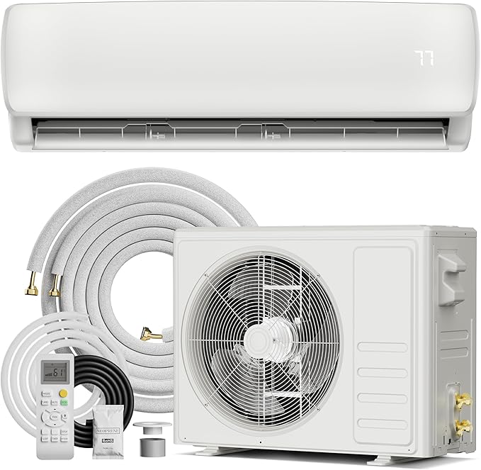 12000 BTU Mini Split AC/Heating System,19 SEER2 110/120V Energy Efficient Ductless Inverter System,Cools Up to 750 Sq.Ft