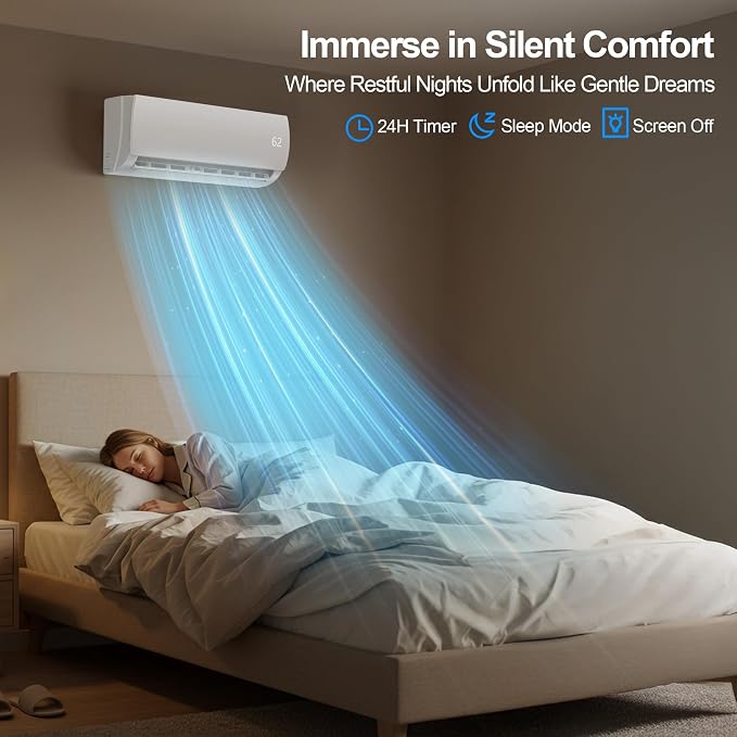 12000 BTU Mini Split AC/Heating System,19 SEER2 110/120V Energy Efficient Ductless Inverter System,Cools Up to 750 Sq.Ft