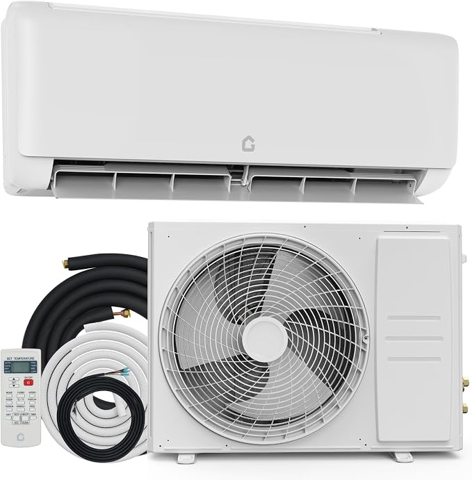 12000 Btu Mini Split AC Heating System, Wifi Enabled Mini Split Air Conditioner with 22 SEER2 Inverter, Heat Pump, 110V Air