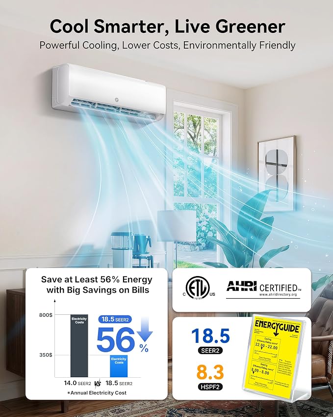 12000 BTU Mini Split Air Conditioner 230V, 20 SEER2 AC & Heat Pump, Quiet Ductless System for Up to 750 Sq.Ft, alternate