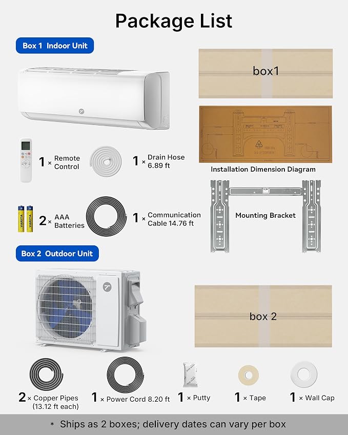 12000 BTU Mini Split Air Conditioner 230V, 20 SEER2 AC & Heat Pump, Quiet Ductless System for Up to 750 Sq.Ft, alternate