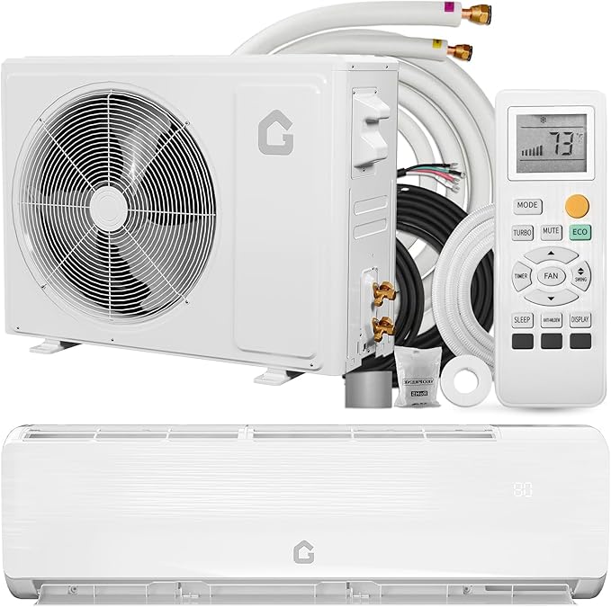 12000 BTU Mini Split Air Conditioner& Heater, 19 SEER2, Cools 750 Sq.Ft, Inverter Tech Ductless Air Conditioner with Remote