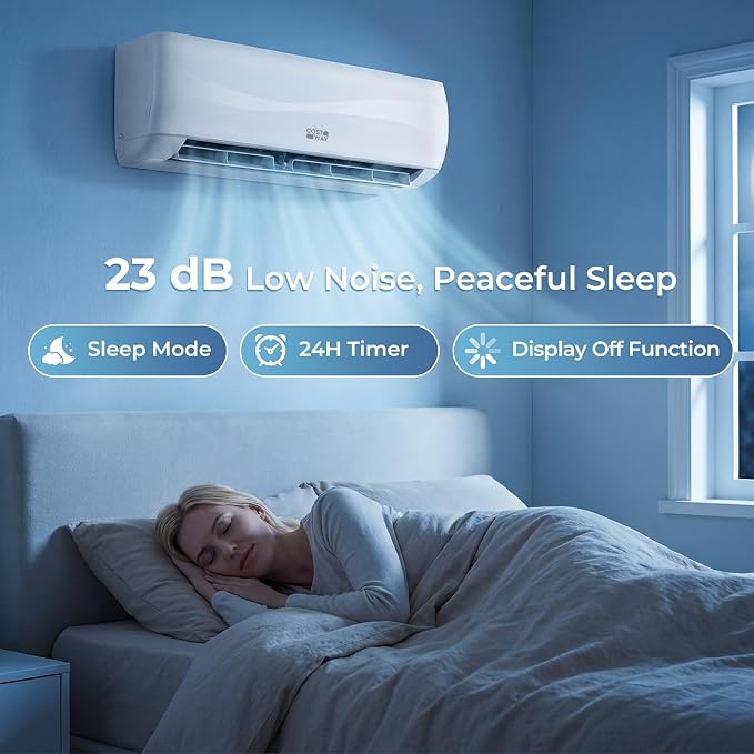 12000 BTU Mini Split Air Conditioner & Heater, 20 SEER2 115V Energy Efficient Inverter Wall-Mounted AC Unit w/Heat Pump &