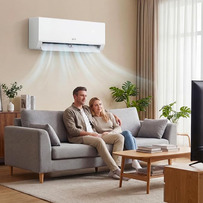 12000 BTU Mini Split Air Conditioner & Heater, 20 SEER2 115V Wifi Enabled Energy Efficient Inverter Split AC Unit Up to 750