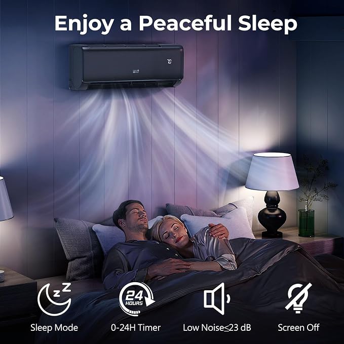 12000 BTU Mini Split Air Conditioner & Heater, 21 SEER2 208-230V Inverter AC Unit Cools Rooms up to 750 Sq. Ft, Energy Star