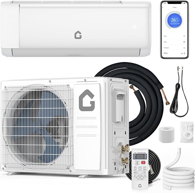 12000 BTU Mini Split Air Conditioner& Heater, 21 SEER2, Cools 750 Sq.Ft, Alexa Compatible, Inverter Tech Ductless Air
