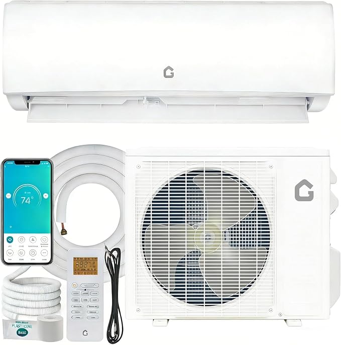 12000 BTU Mini Split Air Conditioner with 17 SEER2 Efficiency, Smart Split Unit AC Cooling/Heating Up to 750 Sq.ft, Inverter