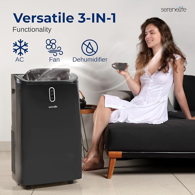 12000 BTU Portable Air Conditioner - 3-in-1 Compact Standing Air Conditioner for Room Up to 380 Sq. Ft. - Floor AC Unit with