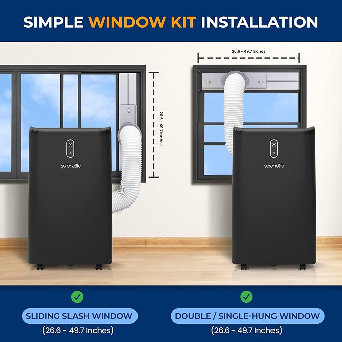 12000 BTU Portable Air Conditioner - 3-in-1 Compact Standing Air Conditioner for Room Up to 380 Sq. Ft. - Floor AC Unit with