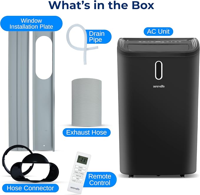 12000 BTU Portable Air Conditioner - 3-in-1 Compact Standing Air Conditioner for Room Up to 380 Sq. Ft. - Floor AC Unit with
