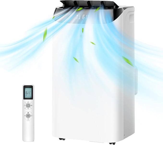 12000 BTU Portable Air Conditioner, 3-IN-1 Free Standing Cooling Portable AC Unit with Fan & Dehumidifier Function, Remote