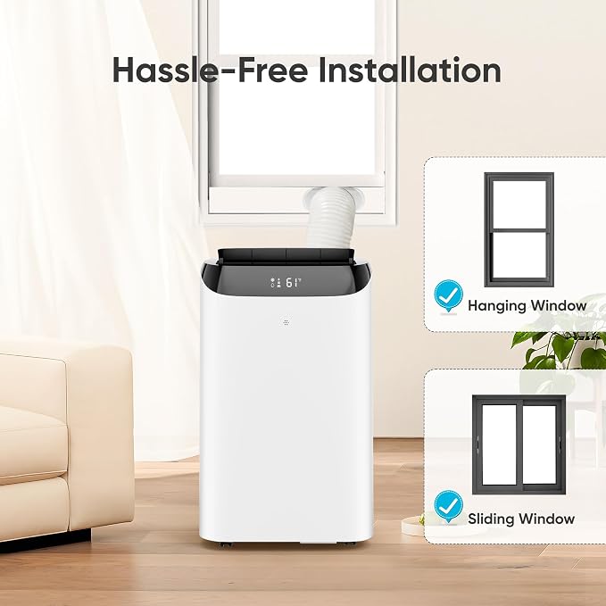 12000 BTU Portable Air Conditioner, 3-IN-1 Free Standing Cooling Portable AC Unit with Fan & Dehumidifier Function, Remote