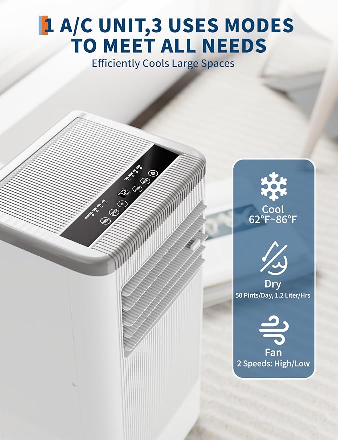 12000 BTU portable air conditioner, alternate product view 4