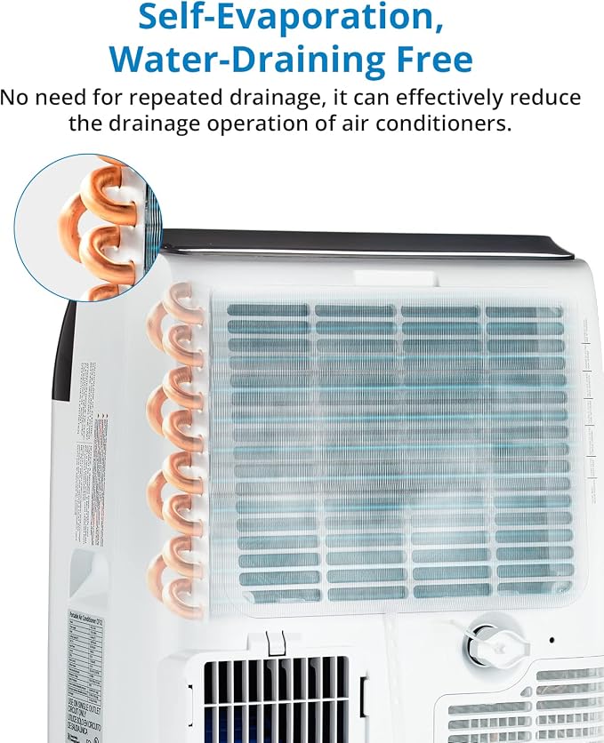 12000 BTU Portable Air Conditioner, Cools up to 550 sq.ft, 3-in-1 AC Unit with Cooling, Dehumidifier & Fan, Quiet Portable AC