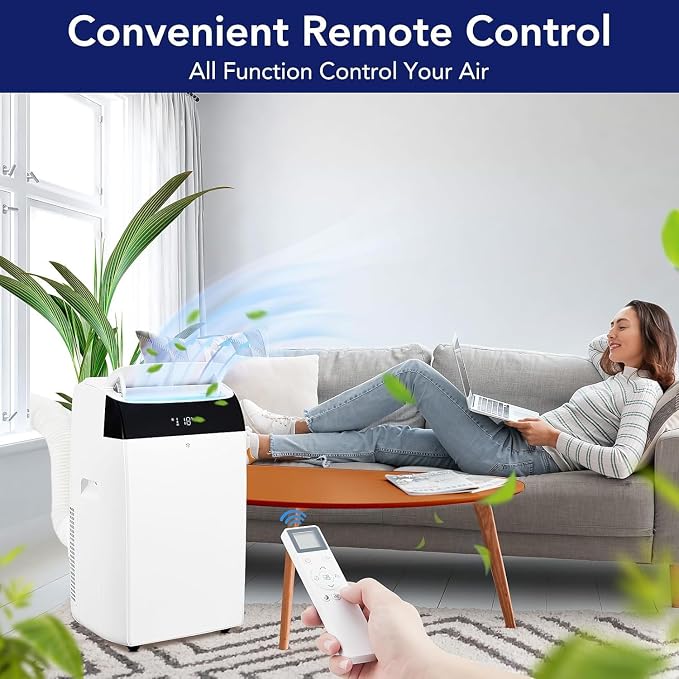 12000 BTU Portable Air Conditioner with Remote Control, 3-in-1 Free Standing Cooling Portable AC Unit with Cool/Dry/Fan Mode