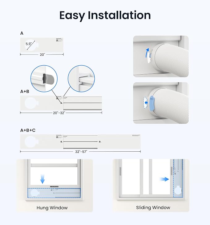 12000 BTU Portable Air Conditioners, 6-IN-1 Wi-Fi Smart AC Unit with APP & Voice & Remote Control, Auto-Evaporation, Quiet