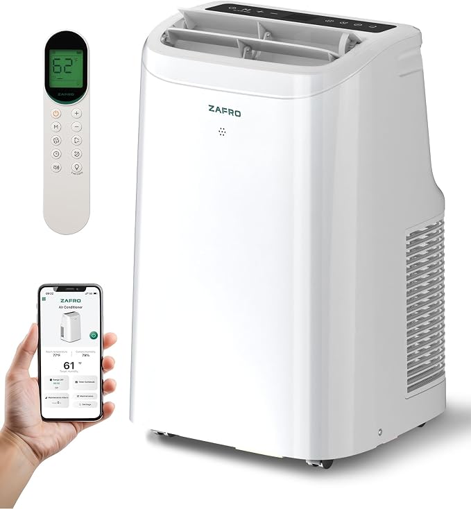 12000 BTU Portable Air Conditioners (8000 BTU SACC), AC Unit for Bedroom with Drainage-free Cooling, Fan & Dehumidifier