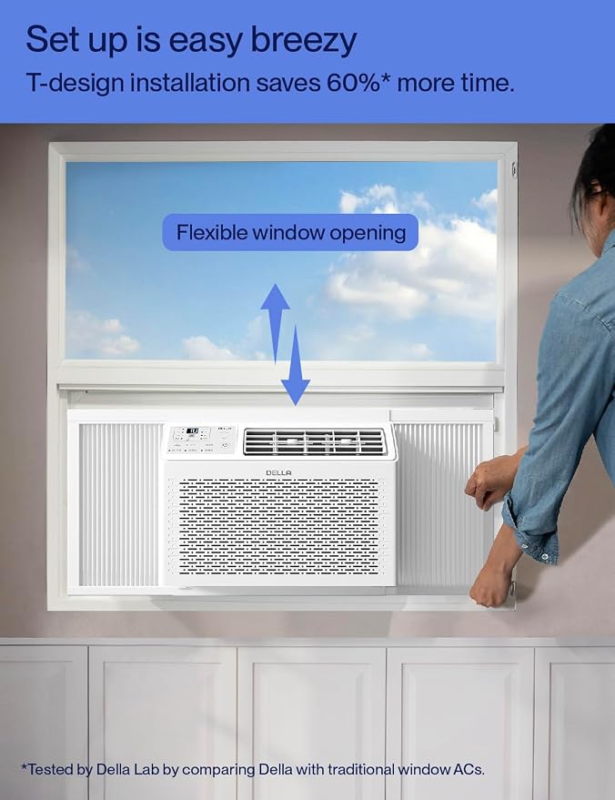 12000 BTU Smart Inverter Window Air Conditioner, Works with Alexa and WiFi, Cools Up to 550 Sq. Ft, GEO Location, Energy