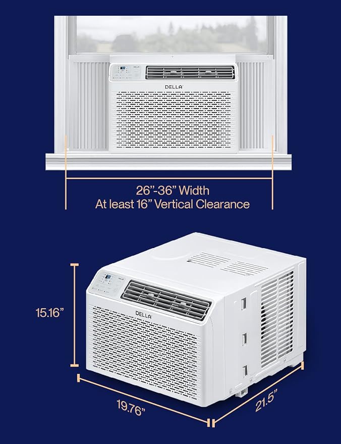 12000 BTU Smart Inverter Window Air Conditioner, Works with Alexa and WiFi, Cools Up to 550 Sq. Ft, GEO Location, Energy