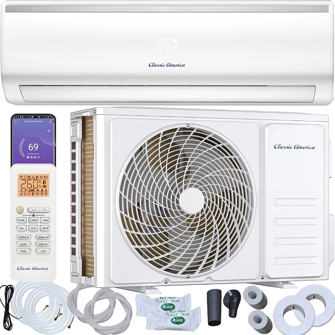 12000 BTU Smart Mini Split AC/Heat Pump, 19 SEER2 Inverter Ductless Wall Mount, 110/120V, Quiet 29dB