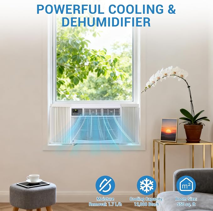 12000 Btu U-Shaped Window Air Conditioner with WiFi & App Control,Ultra Quiet, alternate product view 6