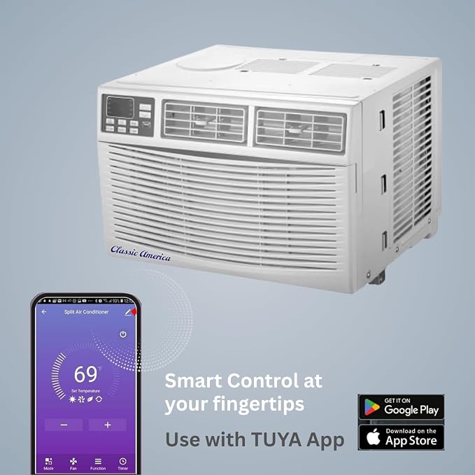 12000 BTU WiFi Enabled, Alexa Ready, Energy Savings - Window Mounted Air Conditioner Unit (10.9 CEER 120 VAC), White, Cool