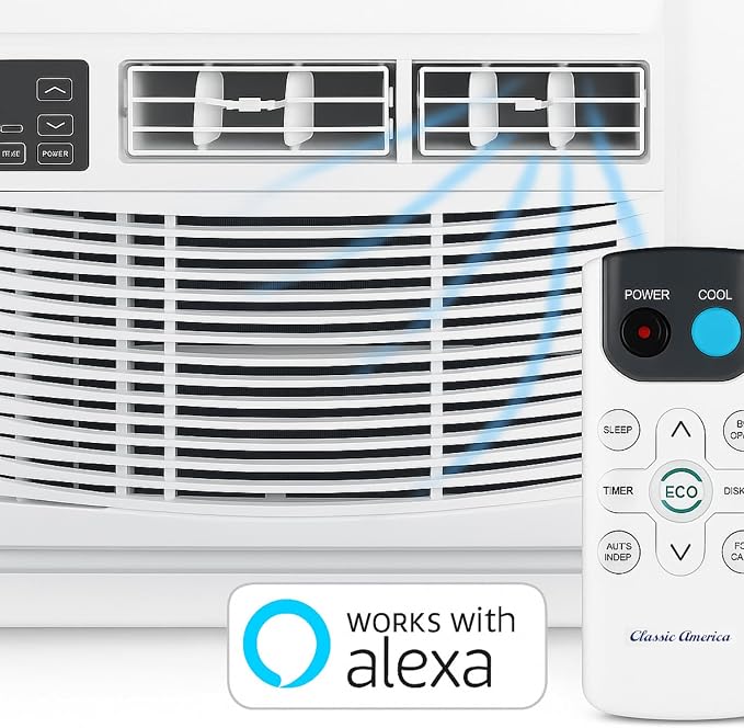 12000 BTU WiFi Enabled, Alexa Ready, Energy Savings - Window Mounted Air Conditioner Unit (10.9 CEER 120 VAC), White, Cool