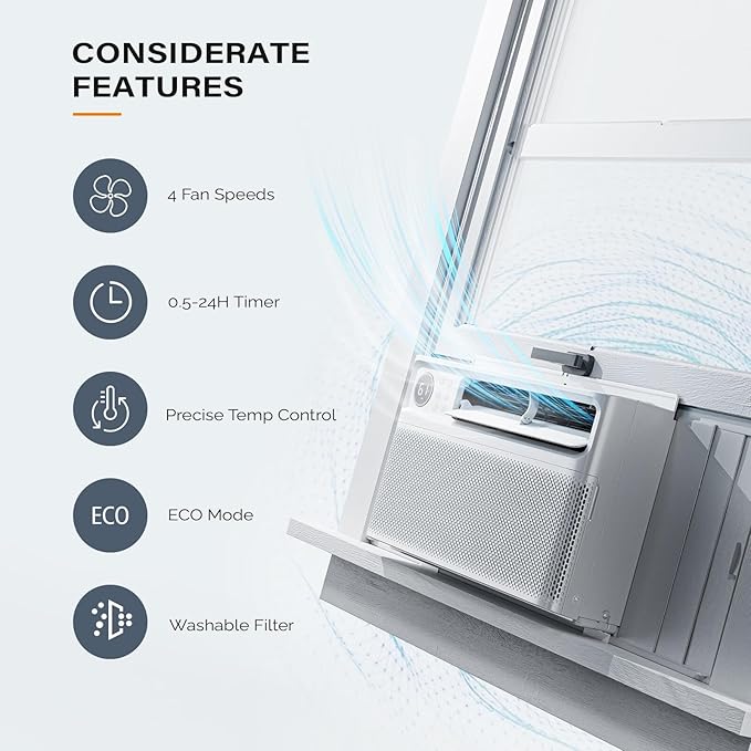 12000 BTU Wifi Enabled Window Air Conditioner with Inverter, AC Unit for Window with APP & Voice Control, alternate product