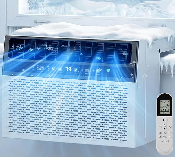 12000 BTU Window Air Conditioner, Cool up to 550 Sq.Ft.,Window AC Units with 3 Speeds,6 Modes,Quiet Operation,Remote,Energy