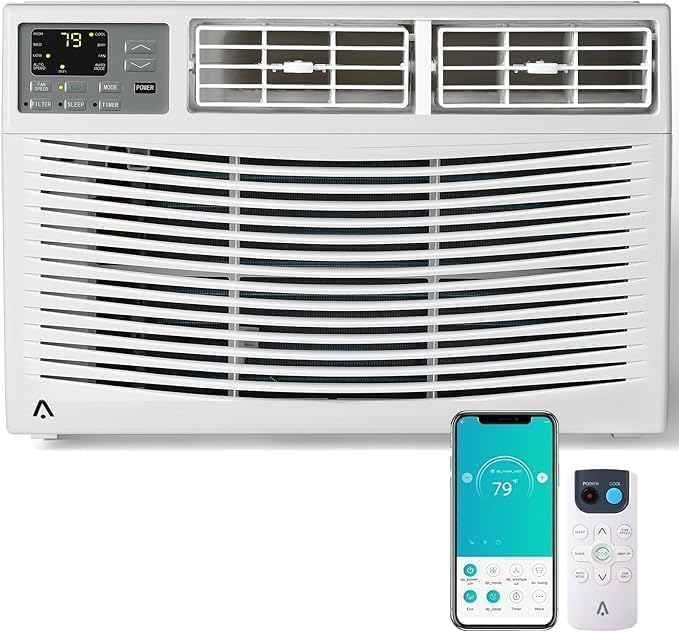 12000 BTU Window Air Conditioner with WiFi/App Control, Cools Up to 550 Sq.Ft, 3-in-1 Cooling/Dehumidifier/Fan, 115V for