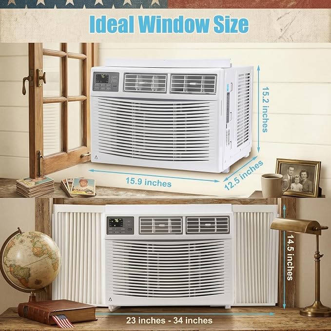 12000 BTU Window Air Conditioner with WiFi Smart Control, Cools up to 550 Sq Ft, 10.9 CEER Energy Efficient AC Unit with