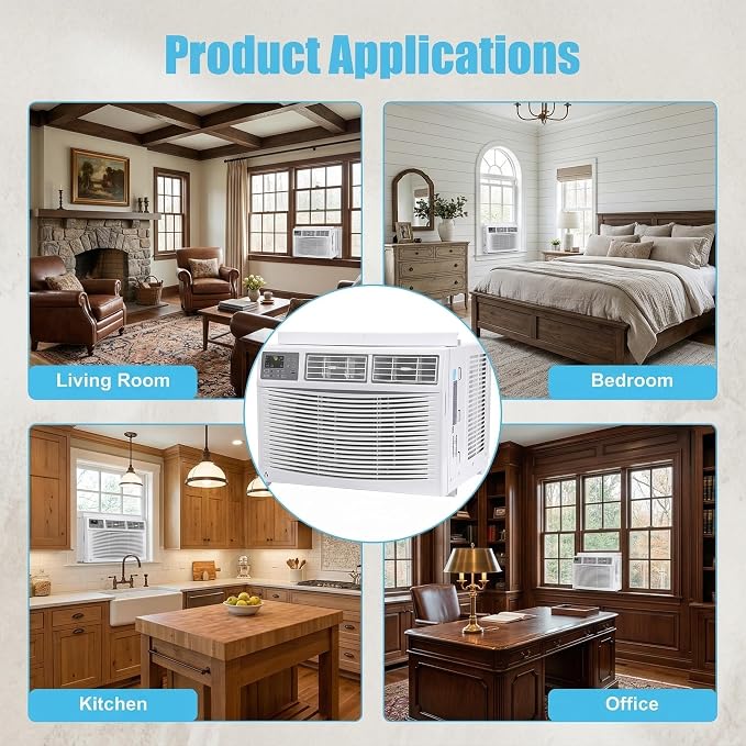 12000 BTU Window Air Conditioner with WiFi Smart Control, Cools up to 550 Sq Ft, 10.9 CEER Energy Efficient AC Unit with