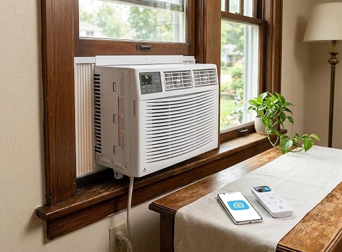 12000 BTU Window Air Conditioner with WiFi Smart Control, Cools up to 550 Sq Ft, 10.9 CEER Energy Efficient AC Unit with