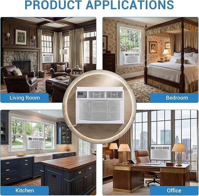 12000 BTU Window Air Conditioner with WiFi Smart Control, Cools up to 550 Sq Ft, 10.9 CEER Energy Efficient AC Unit with
