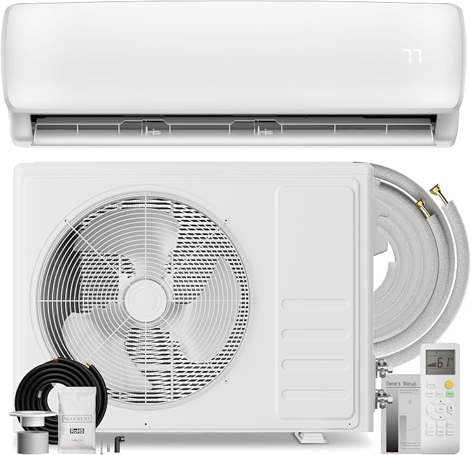 12000BTU Mini Split AC/Heating System, 19 SEER2 Energy Efficient Mini Split Air Conditioner with Heat Pump, 110V Cools Up to