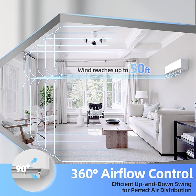 12000BTU Mini Split Air Conditioner& Heater, 17 SEER2 115V Mini Spilt AC with Inverter Compressor, Covers Up to 750 Sq.
