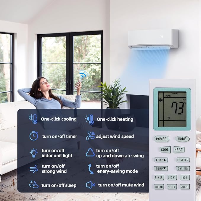 12000BTU Mini Split Air Conditioner& Heater, 17 SEER2 115V Mini Spilt AC with Inverter Compressor, Covers Up to 750 Sq.