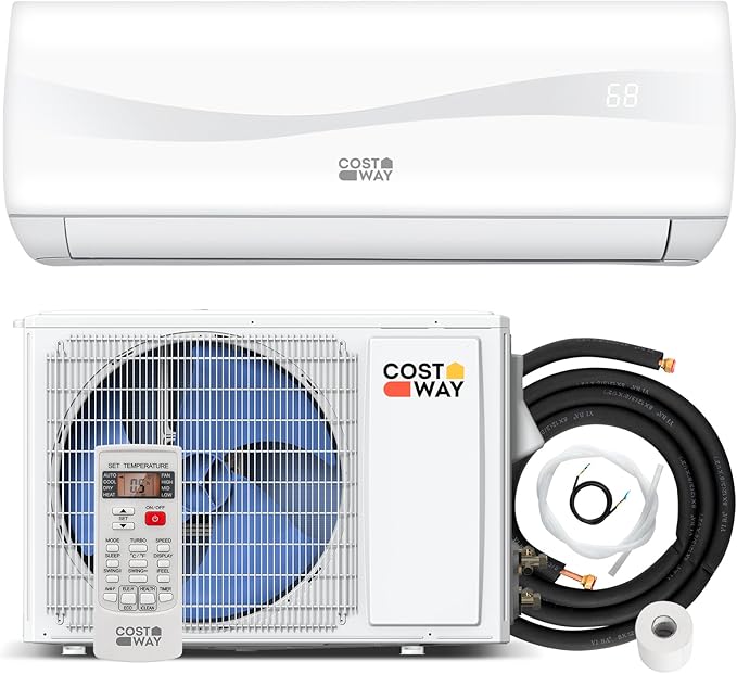 12000BTU Mini Split Air Conditioner& Heater, 17 SEER2 208-230V Wall-Mounted Ductless AC Unit Cools Rooms up to 750 Sq. Ft