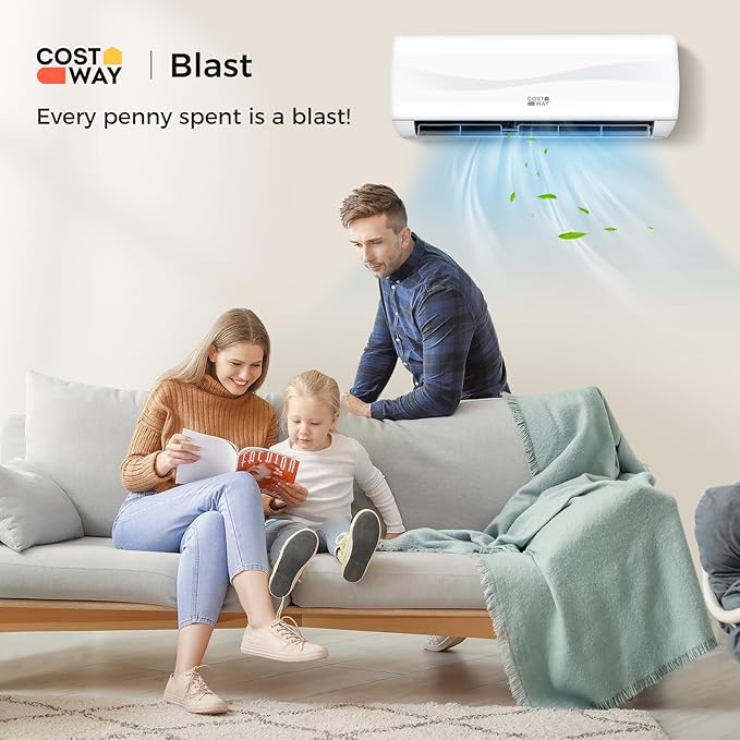 12000BTU Mini Split Air Conditioner& Heater, 17 SEER2 208-230V Wall-Mounted Ductless AC Unit Cools Rooms up to 750 Sq. Ft