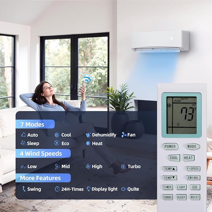 12000BTU Mini Split Air Conditioner& Heater, 17 SEER2 230V Mini Spilt AC with Inverter Compressor, Covers Up to 750 Sq.