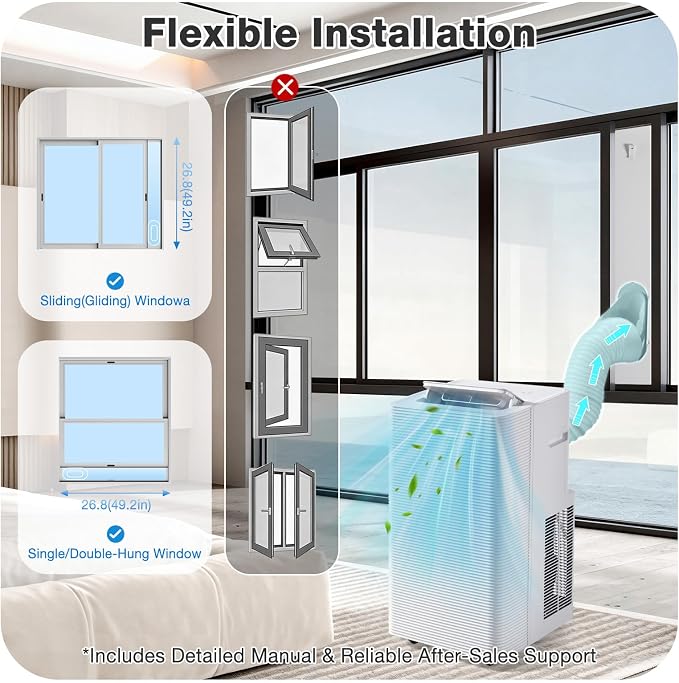 12000BTU Portable Air Conditioner with Heater, 4-in-1 Portable AC Unit with Cooling & Heating, Fan & Dehumidifier up to 520