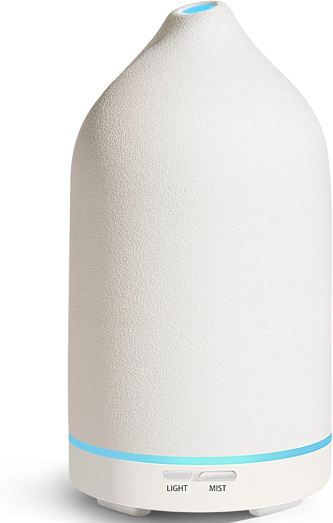 120ML Essential Oil Diffuser Ceramic Aromatherapy Diffuser with 7-Color LED Lights, Auto Shut-Off, 2 Mist Modes, product