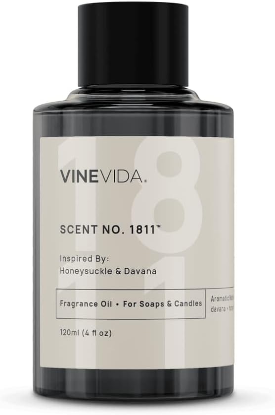 [120mL] Honeysuckle & Davana Fragrance Oil for Candle Making - Natural Candle Oil Scents - Soap Making Essential Oil - Made