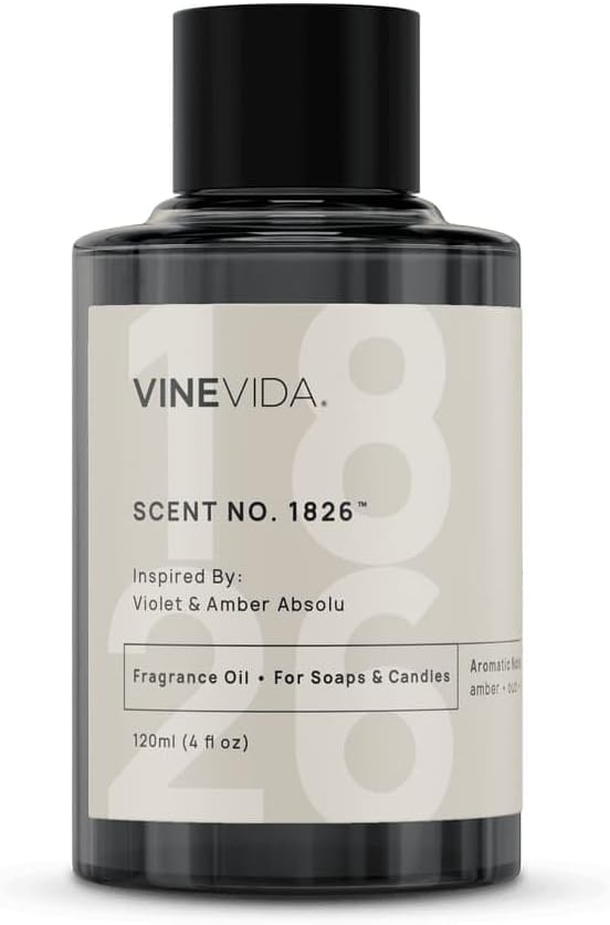 [120mL] Violet & Amber Absolu Fragrance Oil for Candle Making - Natural Candle Oil Scents - Soap Making Essential Oil - Made