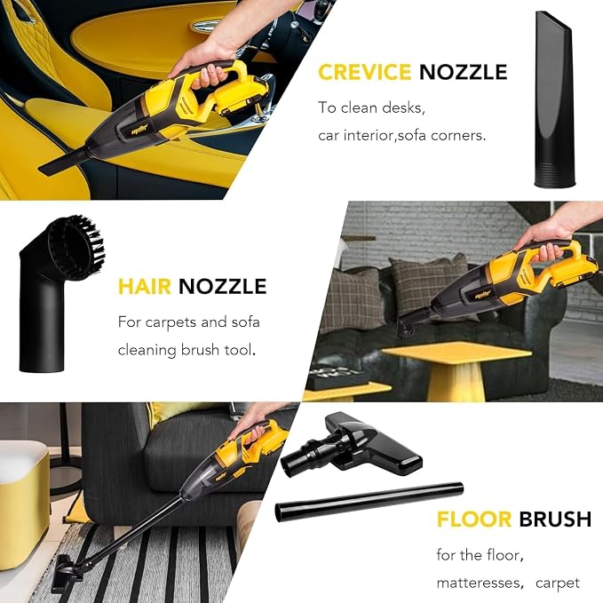 120W Cordless Handheld Vacuum Cleaner Compatible with 20v Max Battery (Tool Only) Portable for Hard Floor Carpet Car